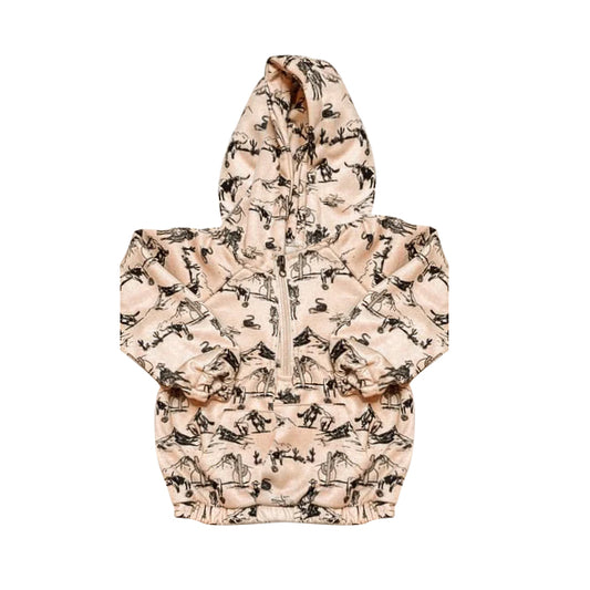 BT0874 Baby Boys Western Cowboy Rodeo Hooded Long Sleeve Tops Preorder