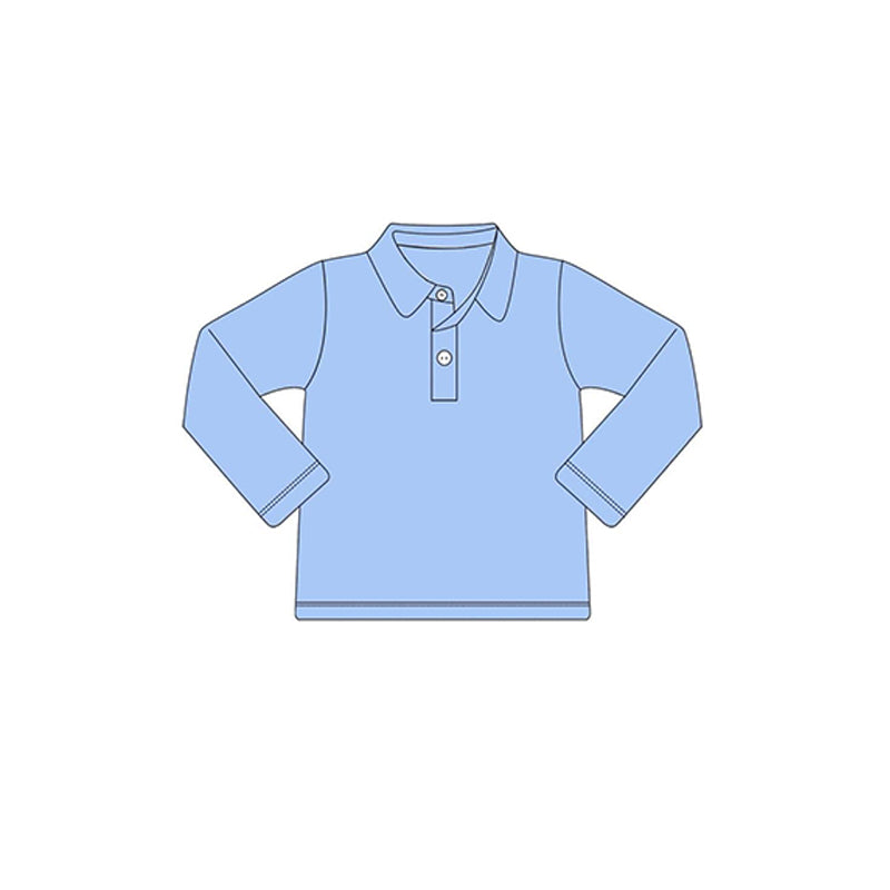 BT0881 Baby Boys Blue Buttons Long Sleeve Tee Shirts Tops Preorder