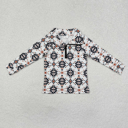 Sibling Baby Boys Long Sleeves Western Camo Aztec Pocket Half Zipper Pullovers Top 8.5