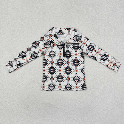 Sibling Baby Boys Western Aztec Long Sleeves Zipper Pullover Tops C10.24