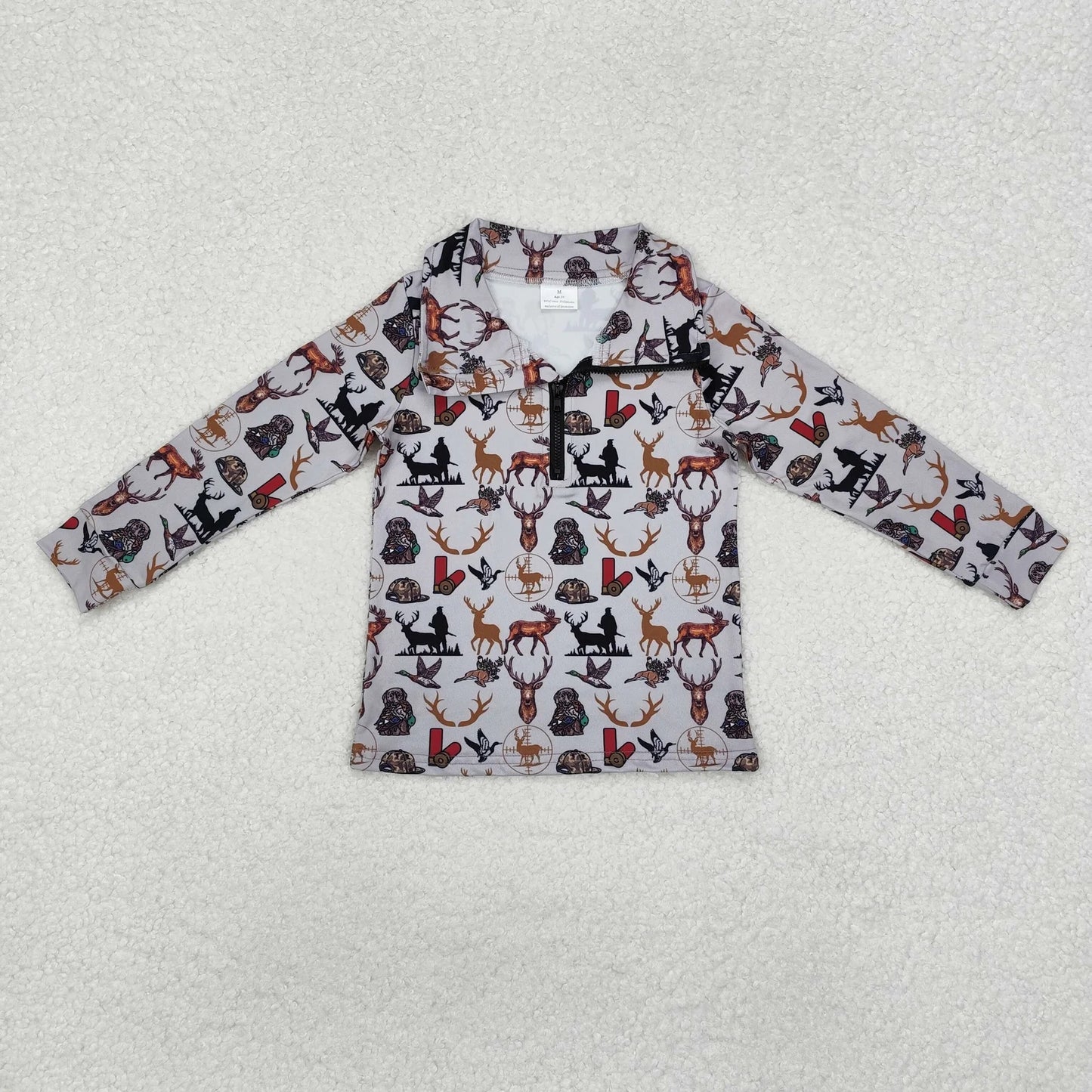 Sibling Baby Boys Long Sleeves Western Camo Aztec Pocket Half Zipper Pullovers Top 8.5