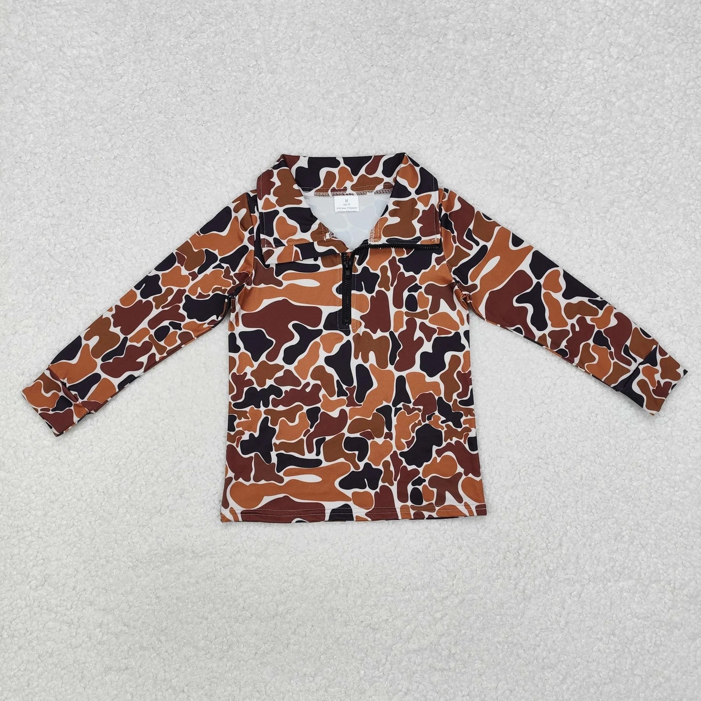 Sibling Baby Boys Long Sleeves Western Camo Aztec Pocket Half Zipper Pullovers Top 8.5