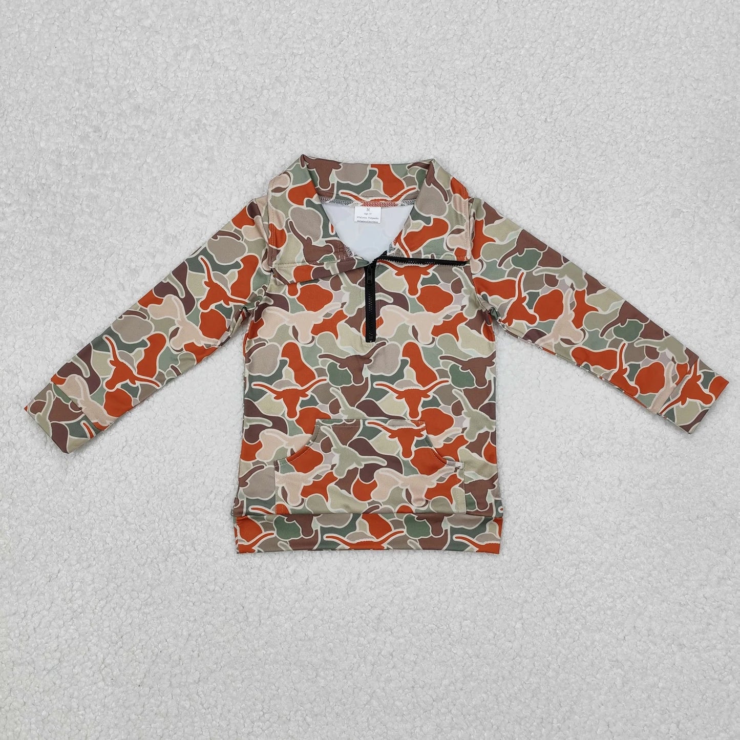 Sibling Baby Boys Long Sleeves Western Camo Aztec Pocket Half Zipper Pullovers Top 8.5