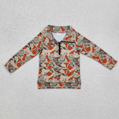 Sibling Baby Boys Long Sleeves Western Camo Aztec Pocket Half Zipper Pullovers Top 8.5