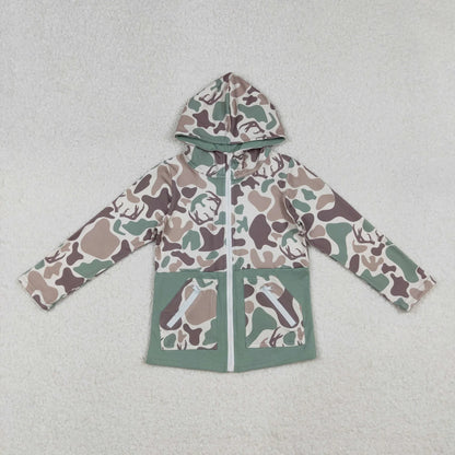Sibling Baby Boys Bull Skulls Deer Camo Pockets Zipper Hoodies Jackets Tops C11.14