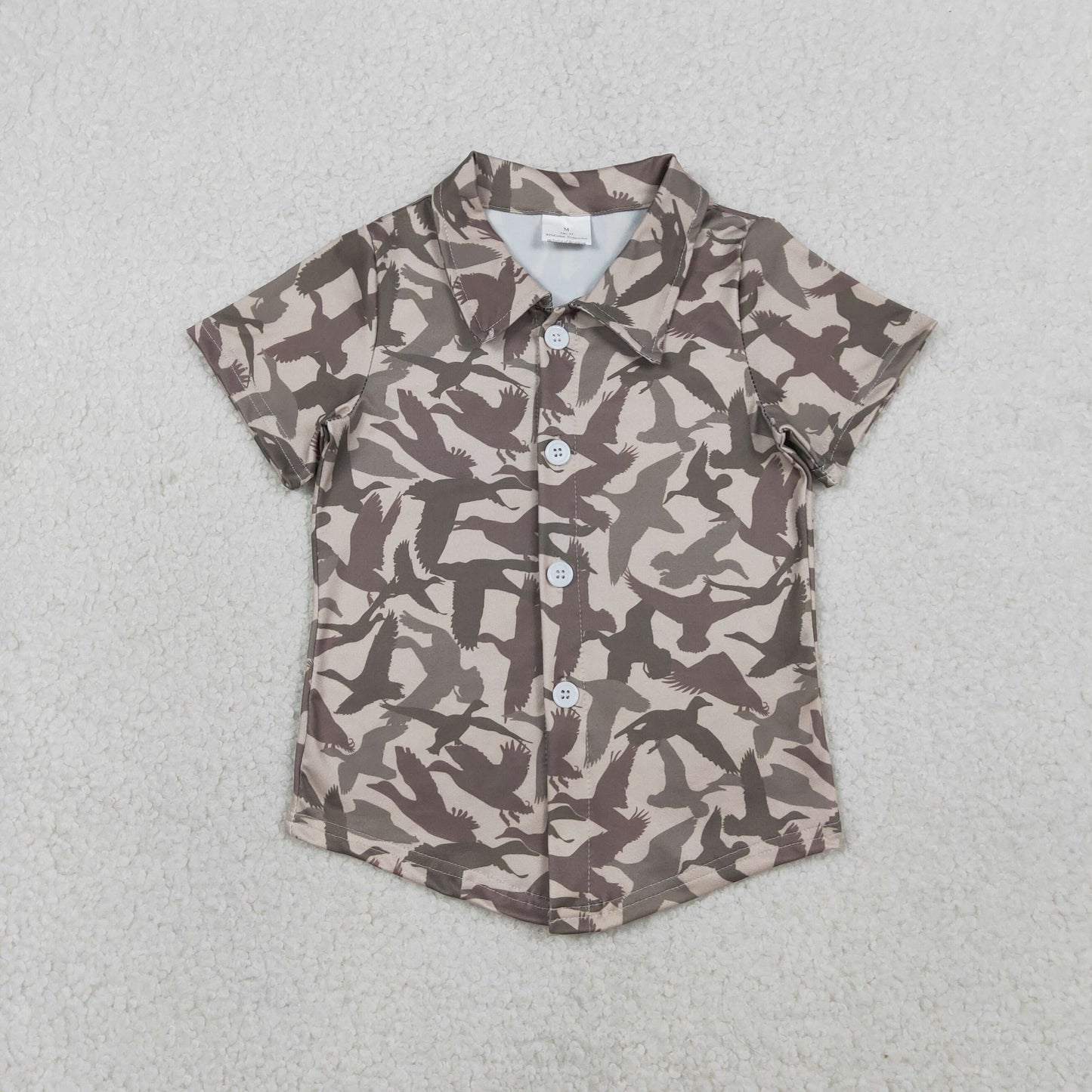 RTS BT1562 Baby Boys Top Baby Boys Southern Ducks Camo Hunting Button Shirts Top