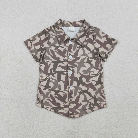 RTS BT1562 Baby Boys Top Baby Boys Southern Ducks Camo Hunting Button Shirts Top