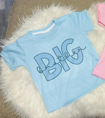 C12.12 BT1647 Baby Boys Blue Short Sleeve Big Brother T-shirts Top Preorder