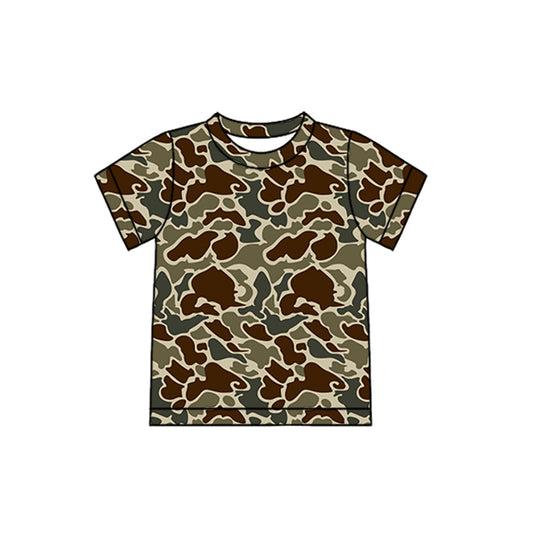 C12.12 BT1648 Baby Boys Southern Dark Khaki Camo Short Sleeve T-shirts Top Preorder