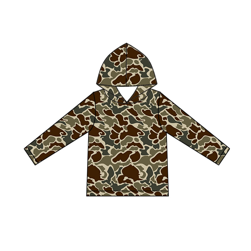 C12.12 BT1650 Baby Boys Southern Dark Khaki Camo Long Sleeve Hoodies Top Preorder