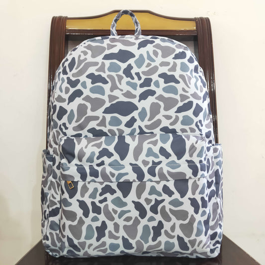 BA0260 Baby Kids Boys Grey Hunting Camo Backpack Zip Back Bag