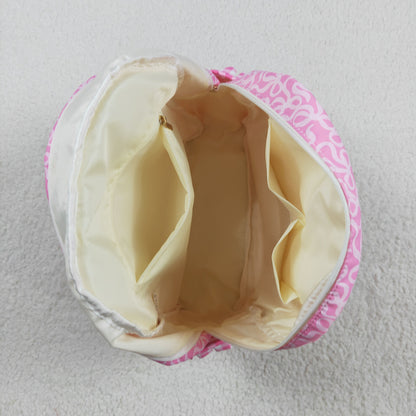 BA0308 Baby Girls Pink Bows Plaid Ruffle School Bags 8.5