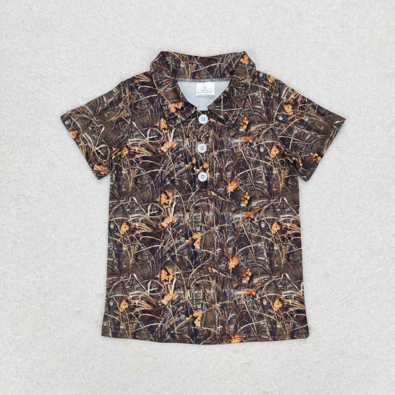 BT0639 Leaf grass camo short-sleeved top