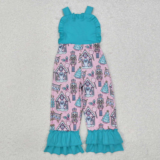 SR2009 Baby Girls Blue Christmas Soldier Straps Jumpsuit