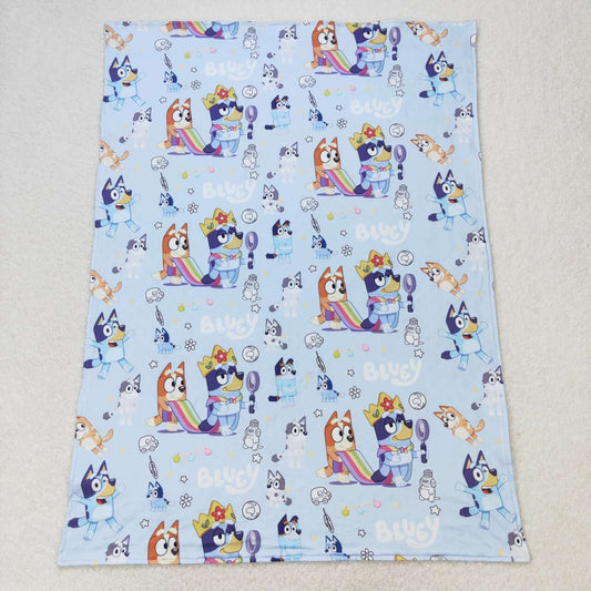 BL0131 Cartoon dog blue baby blanket