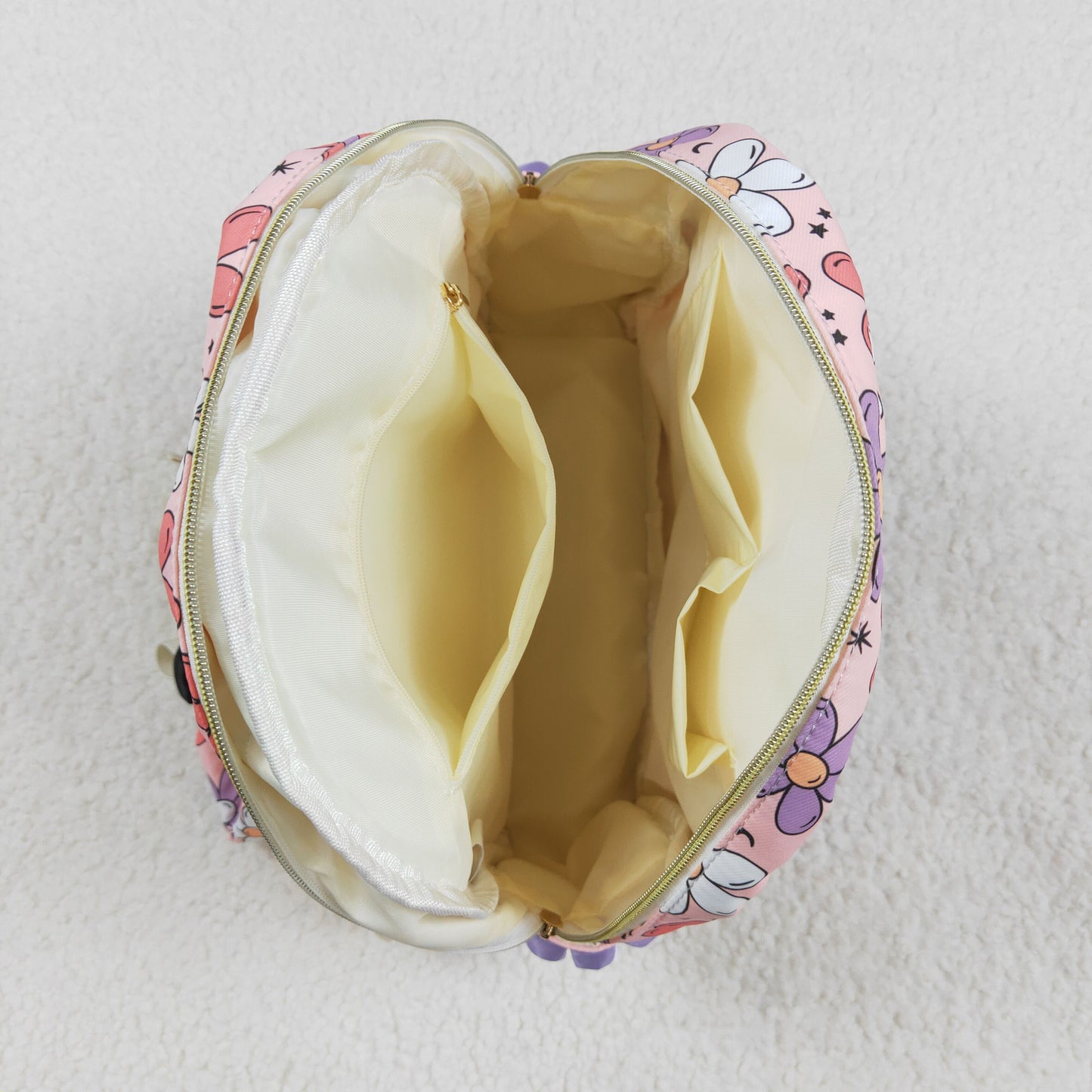 BA0240 Baby Kids Girls Pink Flowers Backpack Zip Back Bag 4.26