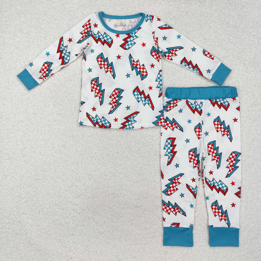 BLP0991 Baby Boys Christmas Light Bamboo Pajamas Clothes Set