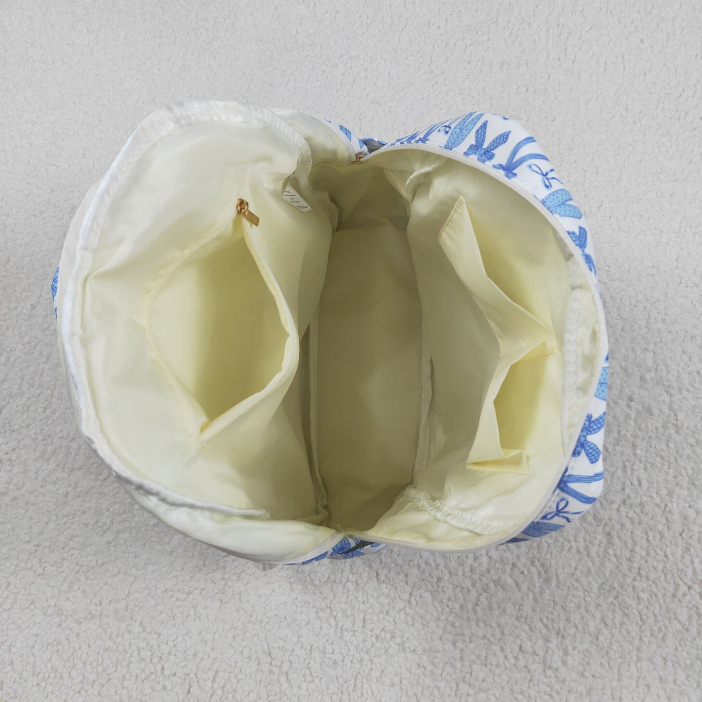 BA0322 Baby Kids Sky Blue Bows Plaid Zipper School Back Bags 7.29