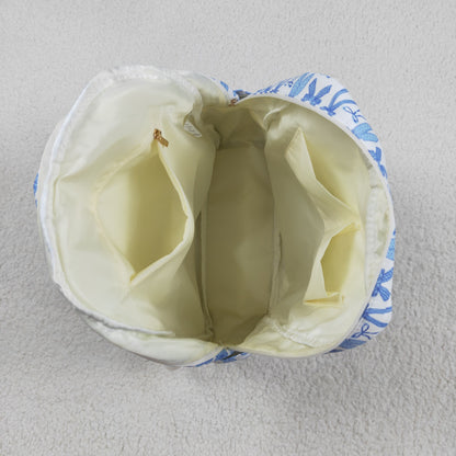 BA0322 Baby Kids Sky Blue Bows Plaid Zipper School Back Bags 7.29