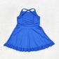 S0445 Solid blue tracksuit dress swimsuit