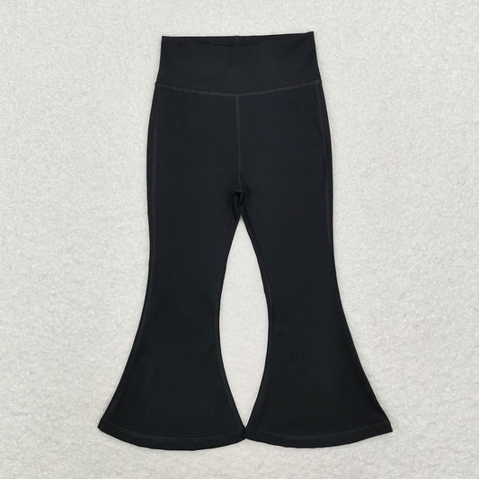 P0578 Baby Girls Black Yoga Active Wear Bell Bottom Pants