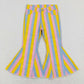 P0332 pink blue and yellow striped denim trousers