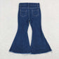 P0457 Bleached blue micro-cut denim pants with raw hem