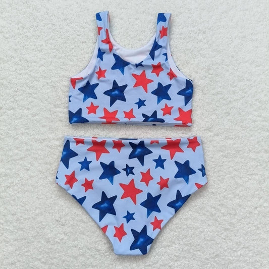 S0228 July 4th Star Blue swimsuit