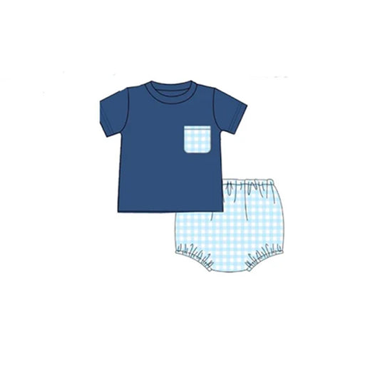 GBO0347Baby Boys Navy Pocket Top Bummies Clothes Sets Preorder
