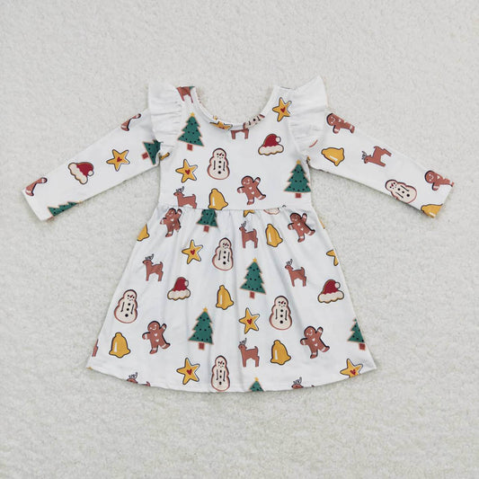 GLD0442 Gingerbread Man Star Christmas Tree Cookie Lace Long Sleeve