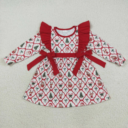Family Sibling Baby Kids Christmas Red Bows Santa Trees Checked Clothes Sets Rompers Blanket C11.19