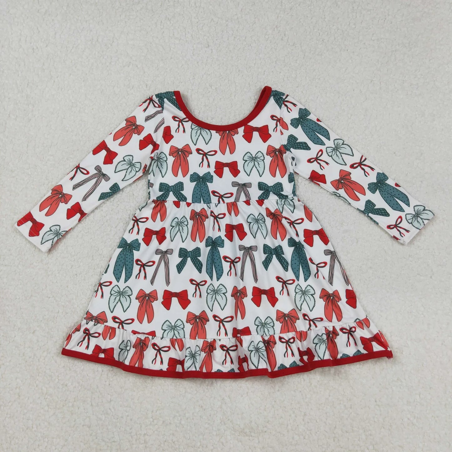 Sibling Baby Girls Christmas Long Sleeve Santa Soldiers Grin Ruffle Knee Length Dresses C11.21