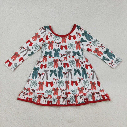 Sibling Baby Girls Christmas Long Sleeve Santa Soldiers Grin Ruffle Knee Length Dresses C11.21
