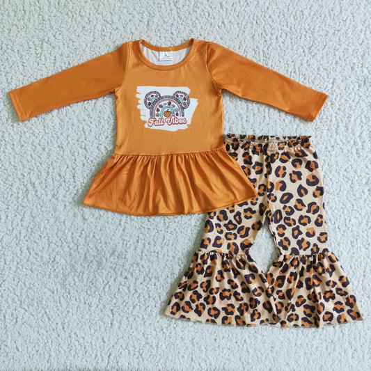GLP0115 Fall Vibes Girl Rainbow Pumpkin Leopard Outfit