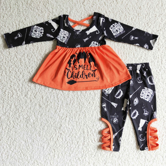 GLP0158 Halloween Girl I SMELL CHILDREN Witch Leggings Outfit