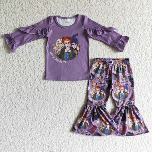 GLP0190 Halloween Girl Purple Witch Bell Outfit