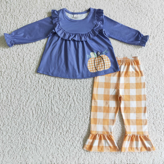 GLP0253 Fall Girl Pumpkin Blue Outfit