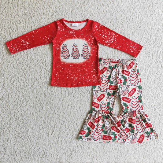 GLP0272 Girl Christmas Tree Cake Pie Bell Outfits