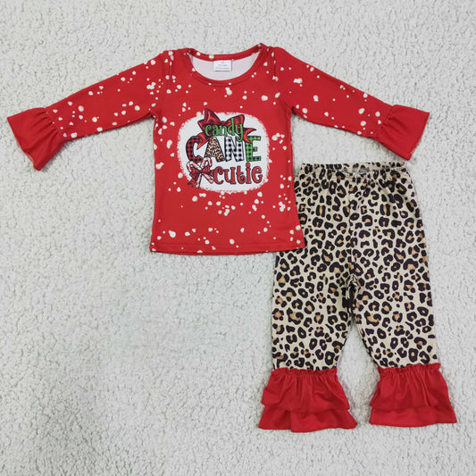 GLP0329 Baby Girls Christmas Candy Cute pants set