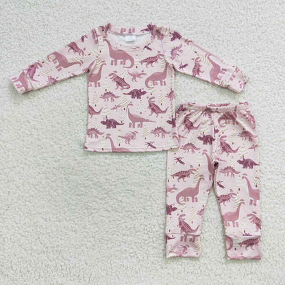 Sibling Baby Boys Girls Christmas Hats Dinosaurs Trees Top Pant Pajamas Sets C9.30