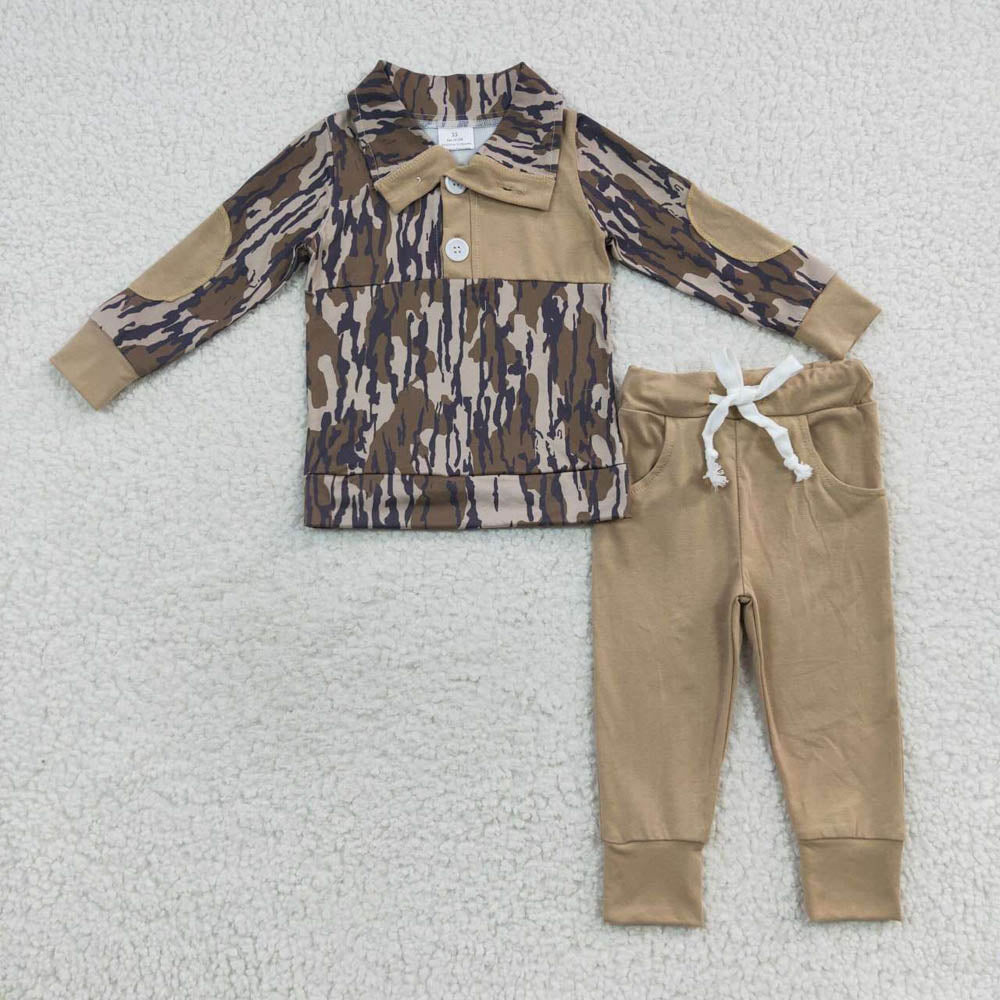 BLP0239 camouflage light brown long sleeve pants suit