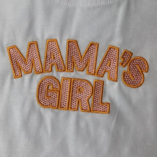 GLP1075mama's girl embroidered letters white raglan long sleeves