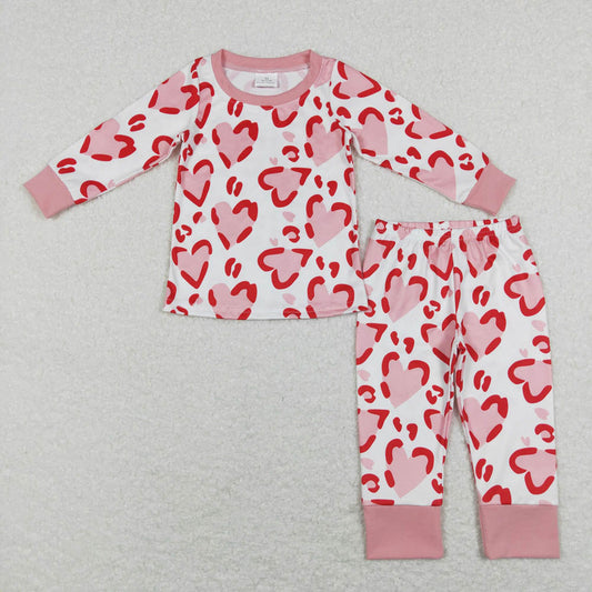 GLP1095 pink love white long-sleeved trousers suit