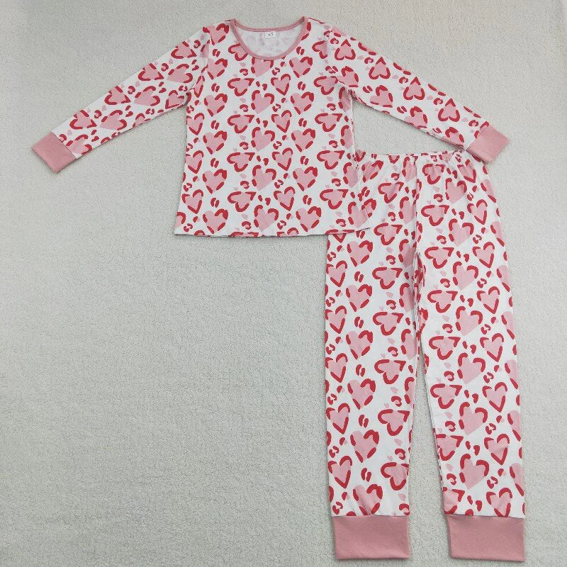Mama and Me Pink Hearts Valentines Top Pants Pajamas Sets C11.18