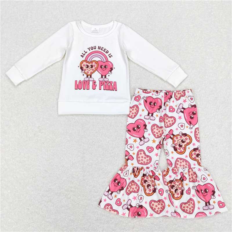 Sibling Baby Girls Valentines Shirt Top Pants Outfits Suits C11.4