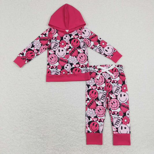 GLP1126xoxo cowgirl love rose red hooded long-sleeved suit