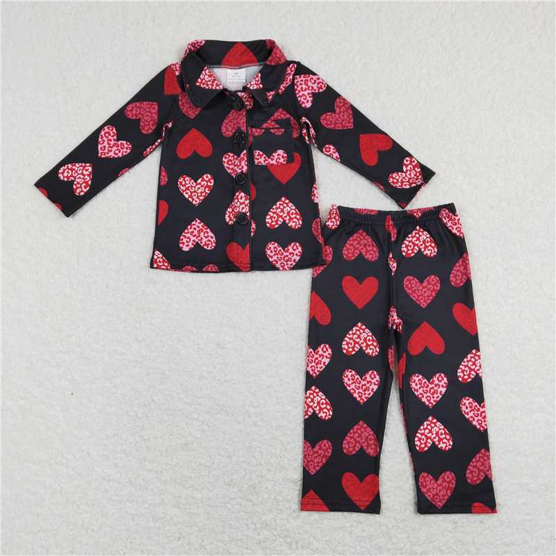 Sibling Baby Girls Valentines Shirt Pants Pajamas Clothes Sets C11.4