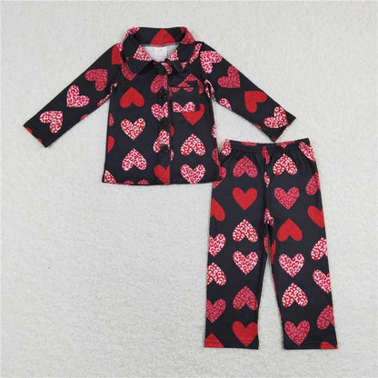 Sibling Baby Girls Valentines Shirt Pants Pajamas Clothes Sets C11.4