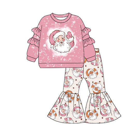 GLP1964 Baby Girls Christmas Santa Top Bell Pants Clothes Sets Preorder