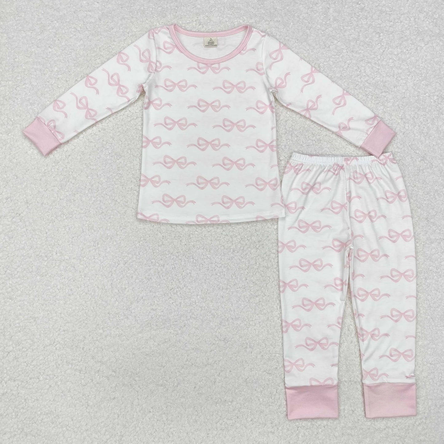 Sibling Baby Girls Pink Bows Plaid Bamboo Pajamas Set Pockets Zipper Hoodies Jacket C11.1
